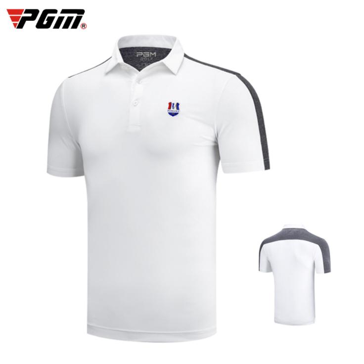 PGM 夏用 メンズウェア　ゴルフメンズウェア　メンズシャツ　半袖ポロシャツ　ストライプ柄　吸汗　弾力性　ストレッチ性　速乾性　通気性　運動しやすい |  | 01