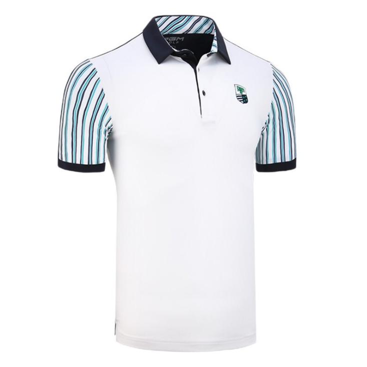 PGM 夏用 メンズウェア　ゴルフメンズウェア　メンズシャツ　半袖ポロシャツ　ストライプ柄　吸汗　弾力性　ストレッチ性　速乾性　通気性　運動しやすい |  | 02