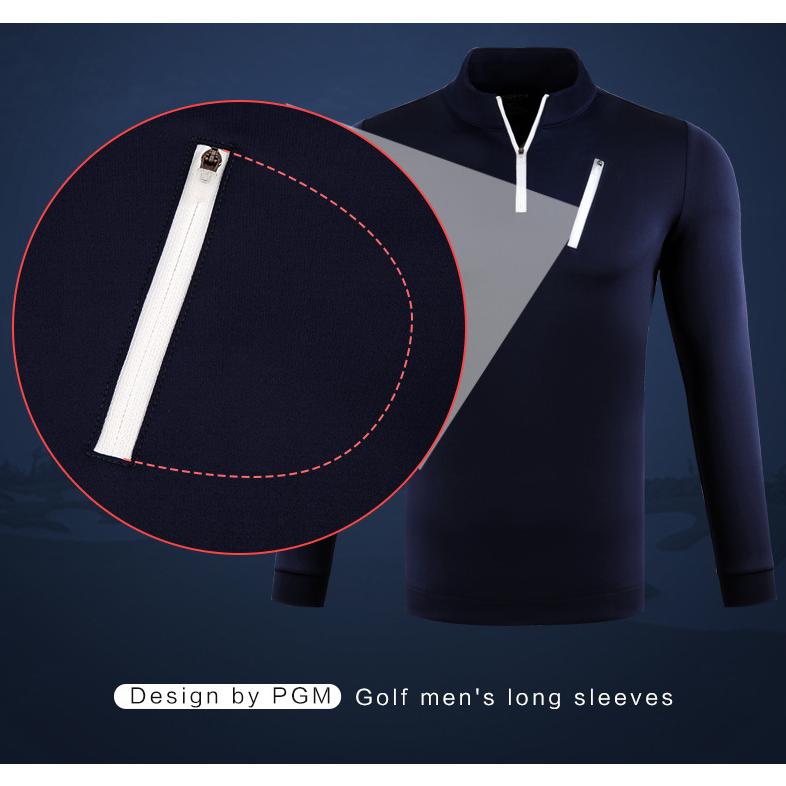 PGM 秋冬用　紳士　ゴルフメンズウェア メンズウェア　スポーツウェア　長袖　Tシャツ　ハーフジップ　立て襟　動きやすい　防風　保温　 |  | 02