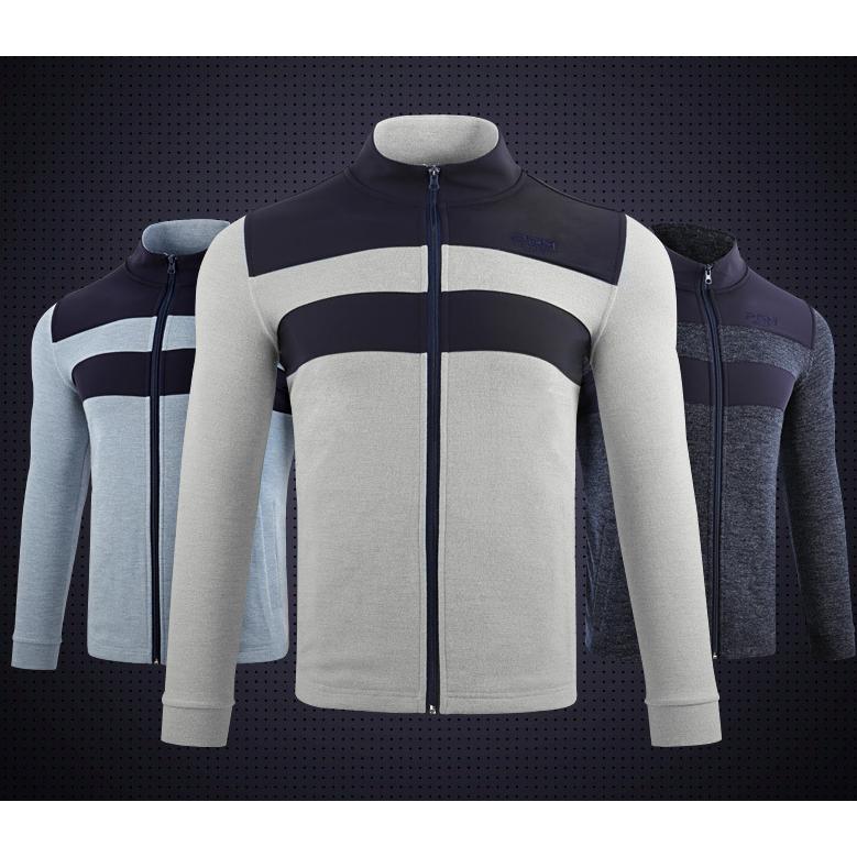 PGM 秋冬用　ゴルフウェア　メンズウェア　アウター　セーター　ニット　保温　防寒　ヒートテック機能　やわらかい　立ち襟　シンプル　二色ミックス |  | 01