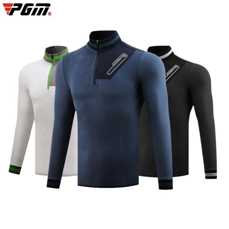 PGM 秋冬用　ゴルフメンズウェア メンズウェア　スポーツウェア　長袖　Tシャツ　ハーフジップ　裏起毛　厚手　あたたかい　防風　保温　 |  | 03