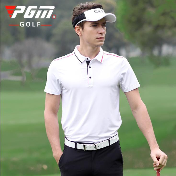 PGM 夏用 メンズウェア ゴルフメンズウェア 半袖ポロシャツ 高弾力 速