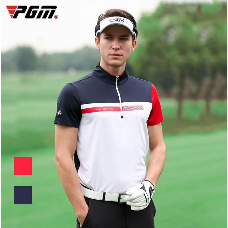 Pgm 夏用 ゴルフメンズウェア メンズシャツ 半袖tシャツ 三色ミックス ハーフジップ 立て襟 速乾機能 通気性 高弾力 おしゃれ Yf250 Tocyo雑貨 通販 Yahoo ショッピング