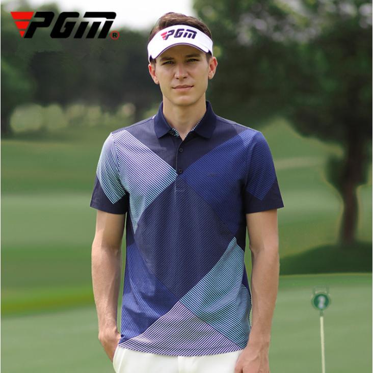 Pgm 夏用 メンズウェア ゴルフメンズウェア 半袖シャツ 半袖ポロシャツ ボーダー 吸汗 弾力性 通気性 カジュアル おしゃれ Yf3 Tocyo雑貨 通販 Yahoo ショッピング
