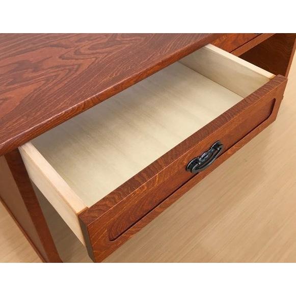 文机 座机 書斎机 MK4321 若草 ケヤキ塗 幅76cm 静岡県産 国産 日本製