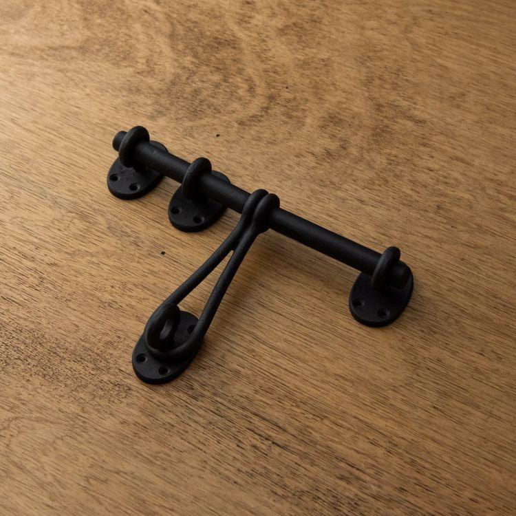 DUVE LT610BK 真鍮製 かんぬき 扉用 大 (閂 カンヌキ 貫抜き ドア