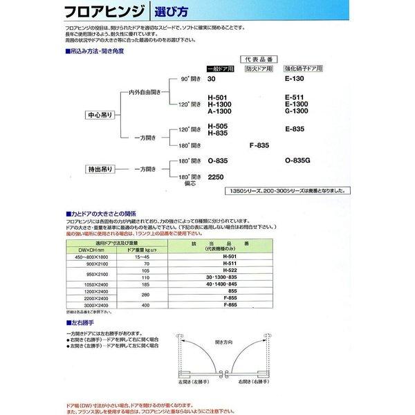 日本ドアーチェック NEWSTAR ニュースター フロアヒンジ H-1400 ストップなし｜todakana｜04