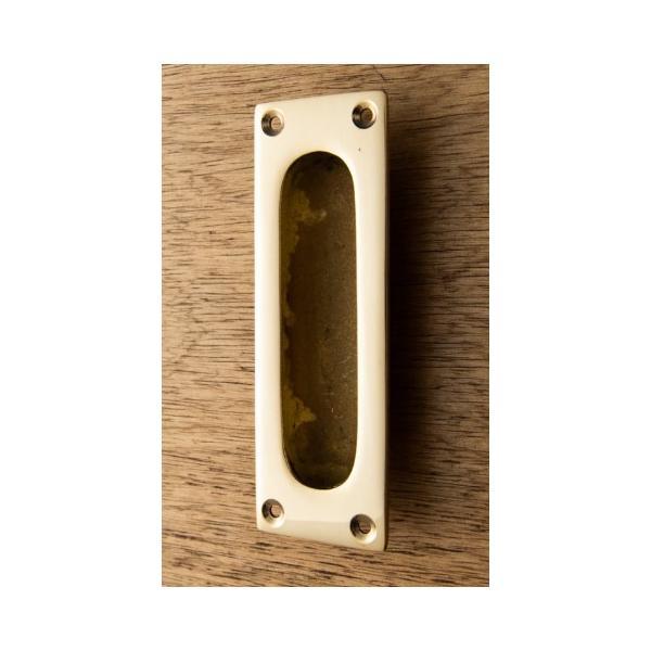 DUVE SD145P 真鍮製 引き戸用引手 角隅 金 (取手 取っ手 引き手 ドア