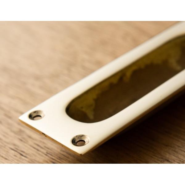 DUVE SD145P 真鍮製 引き戸用引手 角隅 金 (取手 取っ手 引き手 ドア