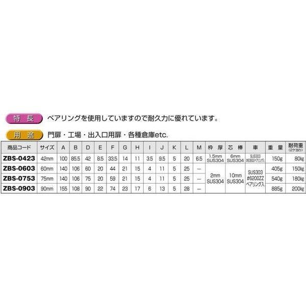 ヨコヅナ ZBS-0603 ベアリング入 ステンレス底車 袖型 60mm / 1 ヨコヅナ ZBS-0603 ベアリング入 ステンレス底車 袖型 60mm / 1