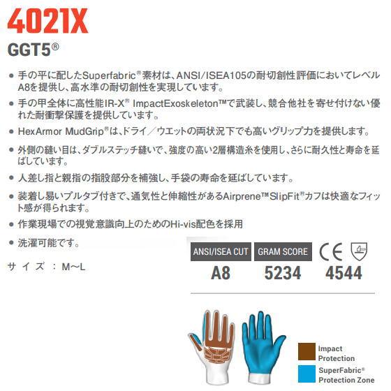 HEX　ARMOR　ヘックスアーマー　4021X　保護手袋　GGT5