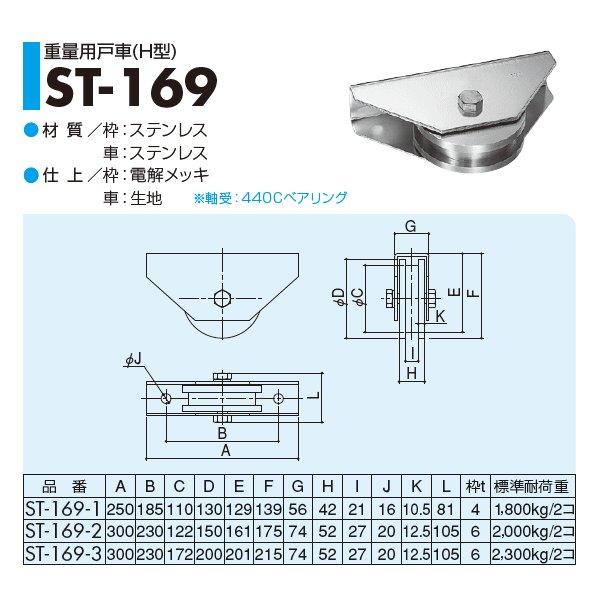 SYS　シブタニ　重量用戸車(H型)　ST-169-2　(重量戸車　株式会社シブタニ　金物　重量車　交換　通販)