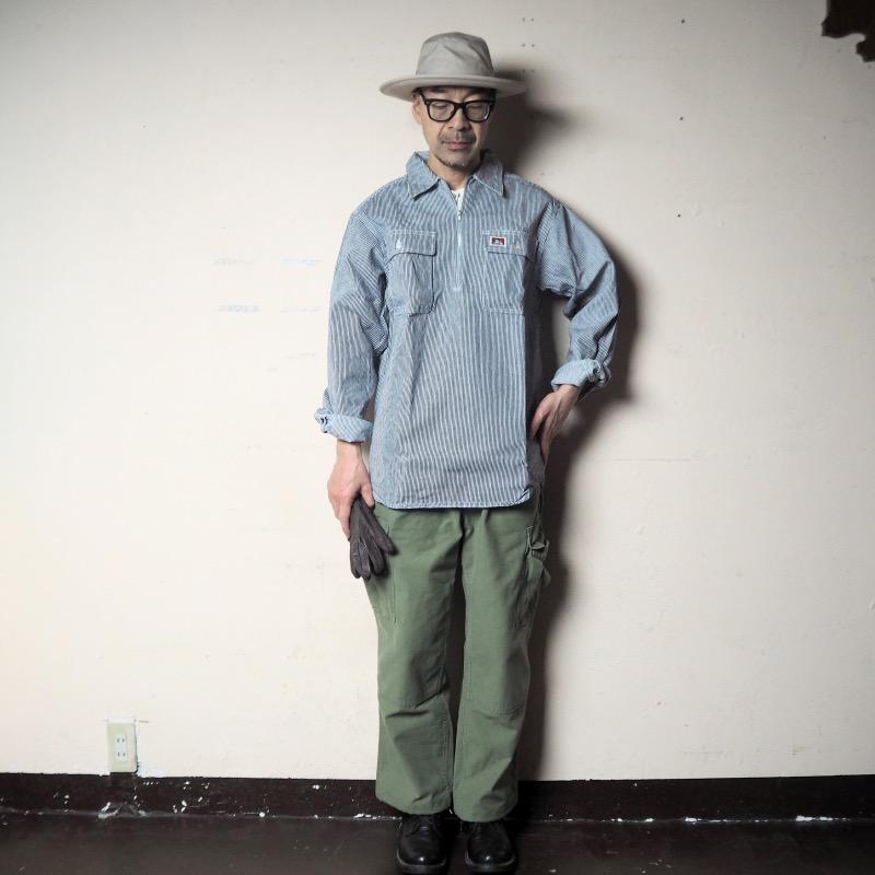BEN DAVIS（ベンデイビス） ハーフジップワークシャツ LONG SLEEVE 100