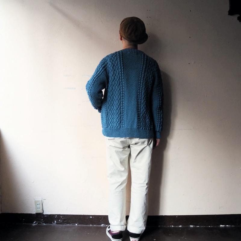 INVERALLAN インバーアラン インディゴコットンクルーネックカーディガン 4A GOLFER CARDIGAN / 2カラー｜todayisthedayannex｜19