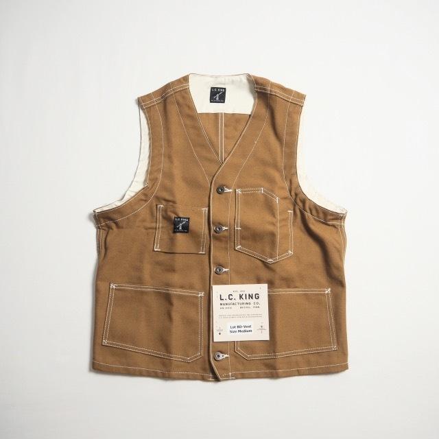 L.C. KING (POINTER BRAND) L.C. キング（ポインターブランド） ワークベスト BROWN DUCK SHELBY UTILITY VEST｜todayisthedayannex｜02