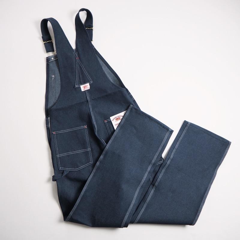 最も完璧な ROUND HOUSE ラウンドハウス MADE IN USA デニムオーバーオール #966 CLASSIC BLUE DENIM BUTTON FLY BIB OVERALLS / RIGID