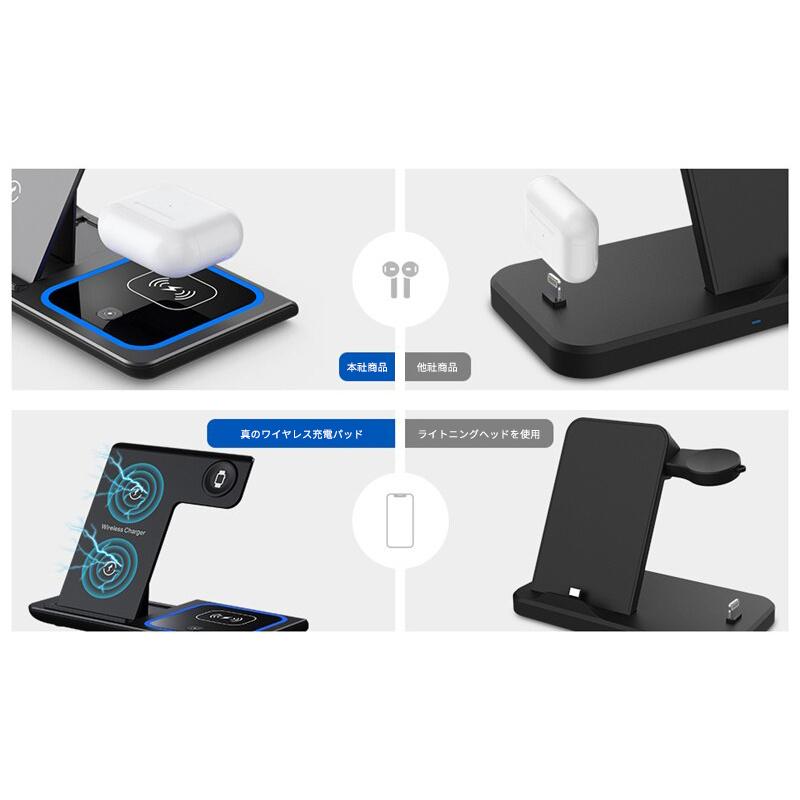 スマホ 充電器 ワイヤレス RURILIFE 3in1 折りたたみ式 ワイヤレス充電