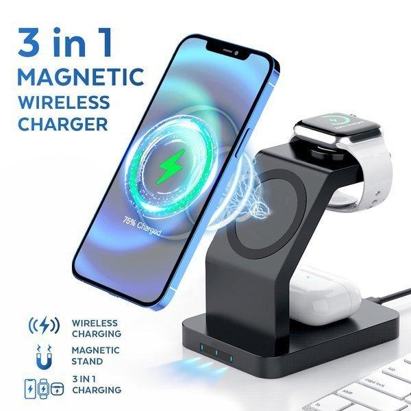 RURILIFE 3in1 MAGNETIC スマホ ワイアレス 充電器 ワイヤレス充電器