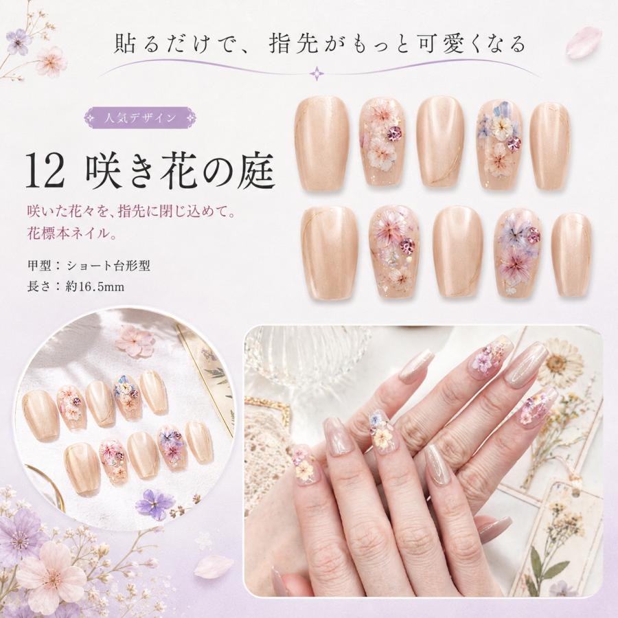 ネイルチップ Sサイズ 単品800円 ① ネイルチップ 6種選択可 10枚入り（S・M 2サイズ）専用ケース・ツール