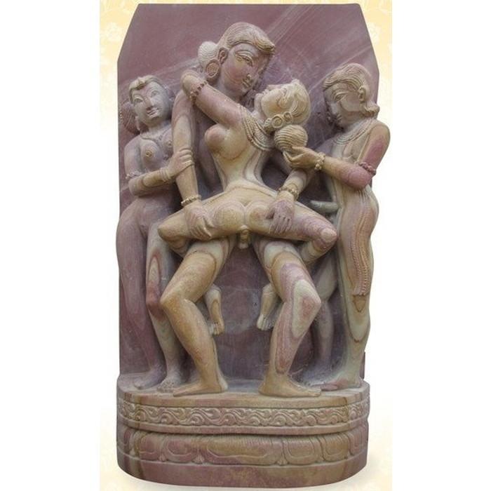 ポイント10倍 永遠の交わり2組のカップル 像 ガジュラホ遺跡 モチーフ石像 インド 石造 彫刻 天然大理石 高知インター店 Www Fedelatina Org