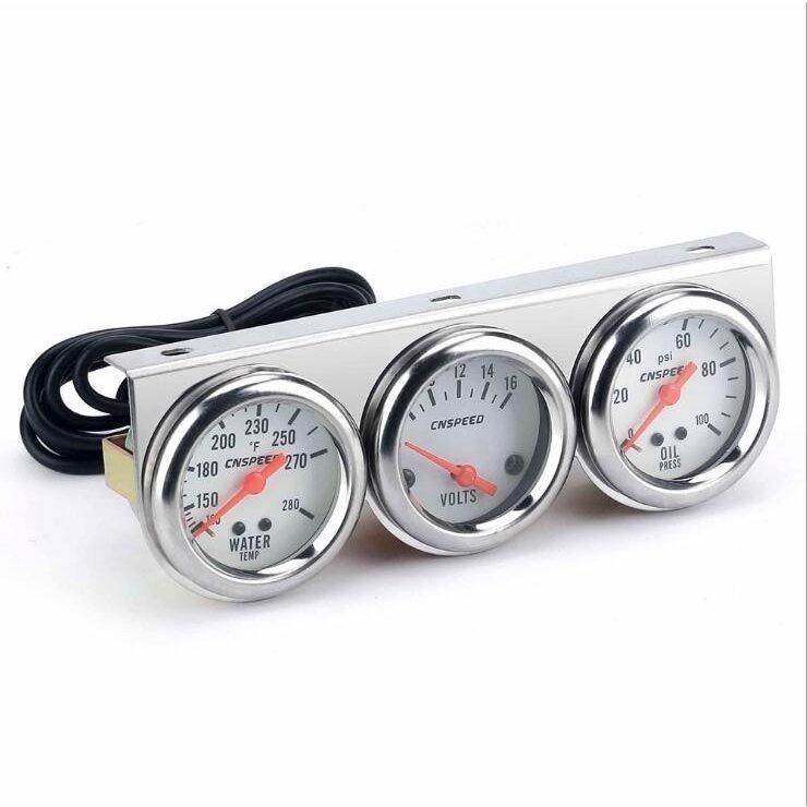 自動車 水温計 油温計 油圧計 ゲージ 3点セット 52mm 52f 追加メーター ホワイトled ガソリン車 水温計 Canipec Org Mx
