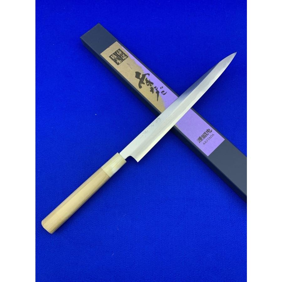 源昭忠 青ニ鋼 ふぐ引き包丁 240mm 河豚引き テッサ包丁 福本作 水野鍛錬所 本鍛錬 元祖 水牛柄 手打ち 安来鋼 堺｜togijin｜03