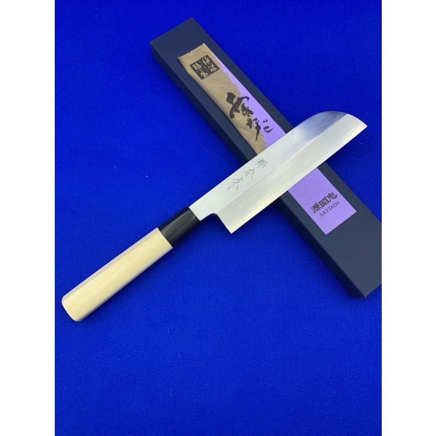【研ぎ済み】青鋼・本鍛錬・水牛口　鎌形薄刃包丁　ナイフ　料理　釣り　板前　寿司 研ぎ済み】青鋼・本鍛錬・水牛口 鎌形薄刃包丁 ナイフ 料理 釣り