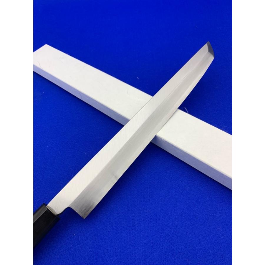 先丸蛸引 白二鋼 270mm 水野鍛錬所 水牛柄 手打ち 安来鋼 堺 無銘 白紙