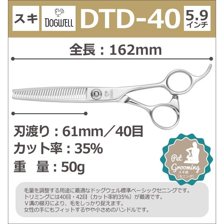 東光舎 ドッグウェル DTD-40  セニングシザー40目 楽天市場】トリミングシザー 東光舎 DOGWELL ドッグウェル DTD