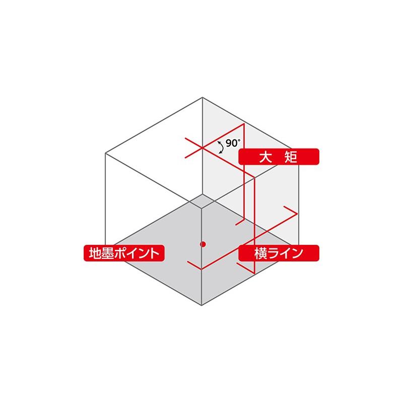 シンワ レーザーロボLEXIA 大矩・横・地墨 レッド31(本体のみ) 70933