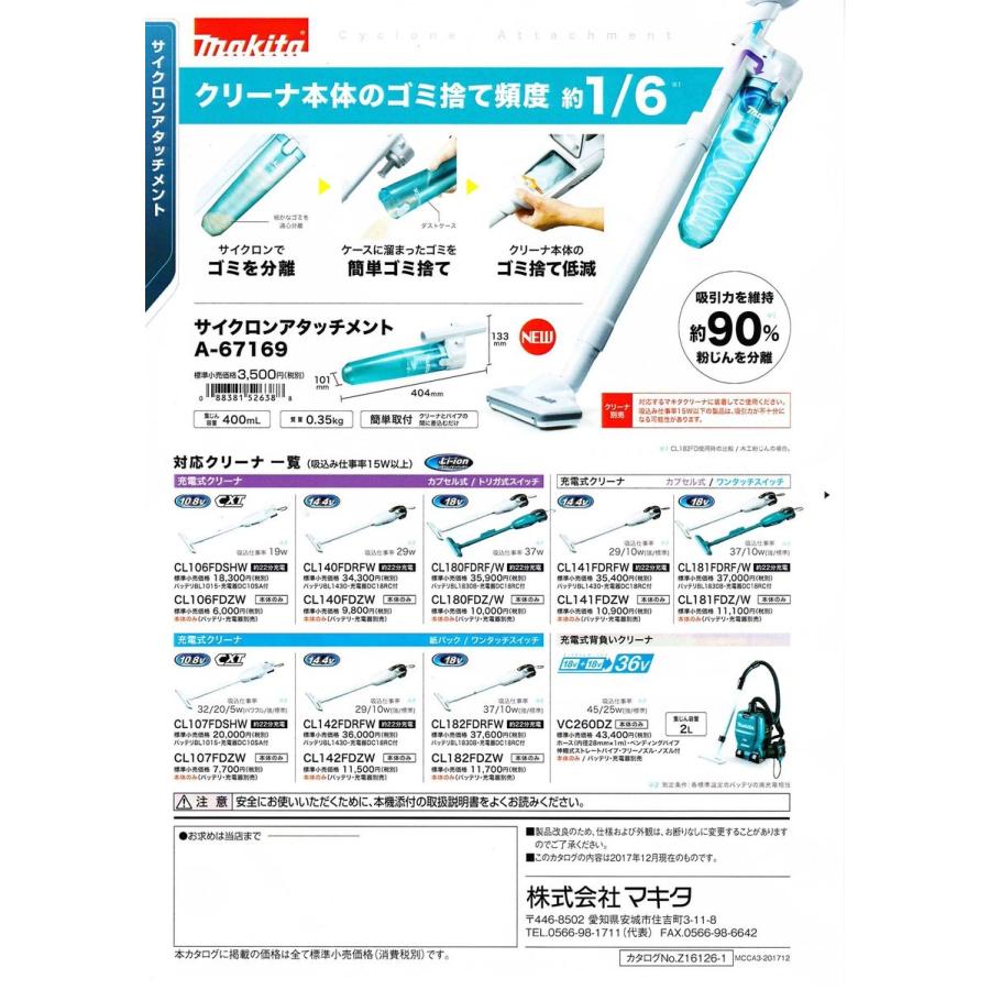マキタ（makita） サイクロンアタッチメント A-67169 : プロツール