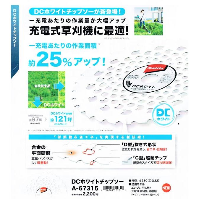 マキタ DCホワイトチップソー 230mm A-67315 : プロツールショップとぎ