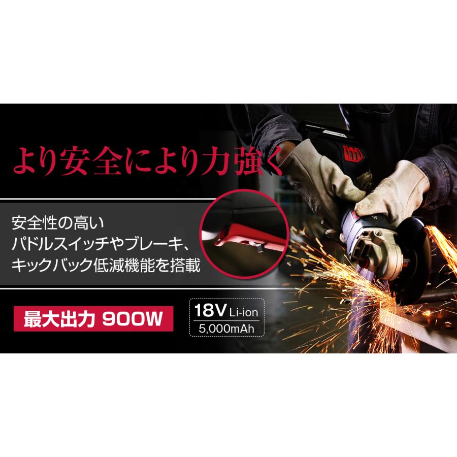 KYOCERA 京セラ 125mm 18V充電式ディスクグラインダー DG183L5 KYOCERA 京セラ 125mm 18V充電式ディスクグラインダー DG183L5