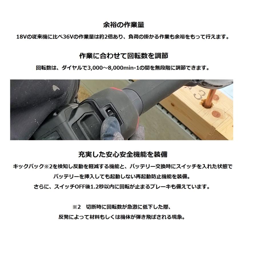 KYOCERA 京セラ 100mm 36V充電式ディスクグラインダー DG3600L2 KYOCERA 京セラ 100mm 36V充電式ディスクグラインダー DG3600L2
