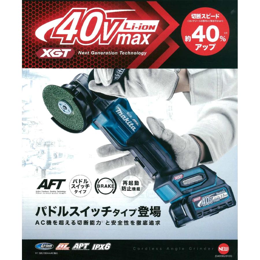 マキタ（makita） 125mm 40Vmax(2.5Ah)充電式ディスクグラインダ