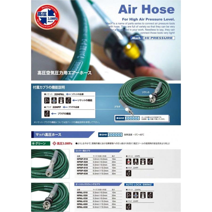 フジマック マッハ高圧ホース 5x20m HPSP-520 ロック一発カプラ : プロ