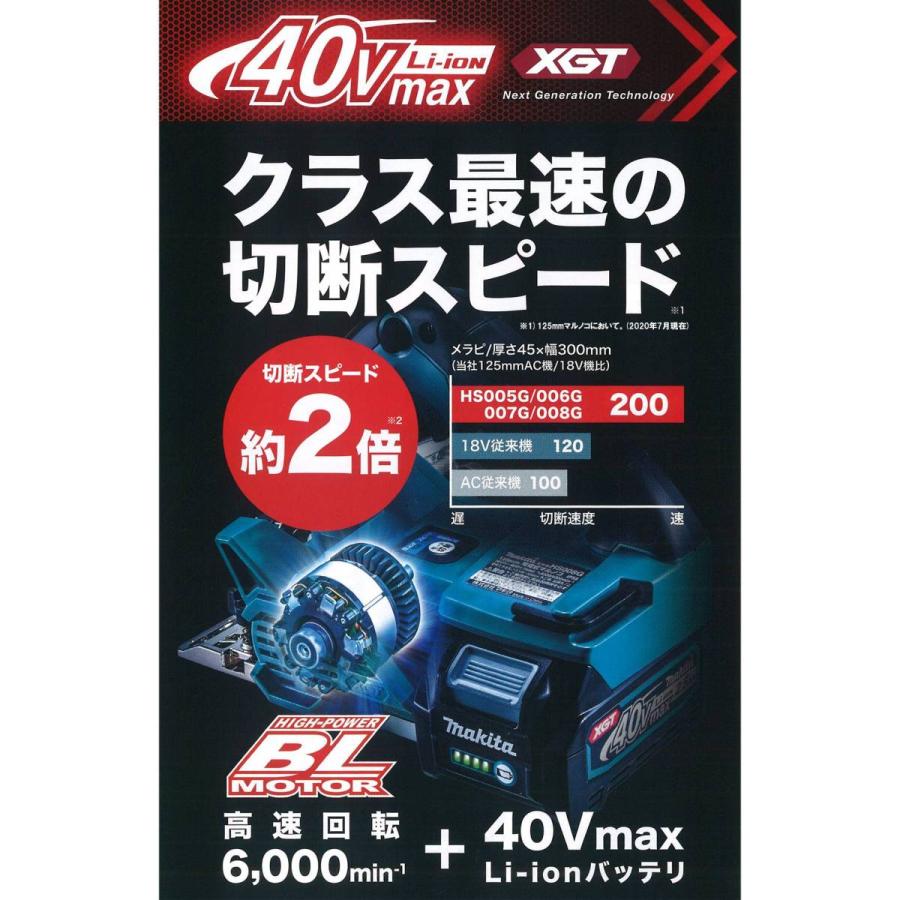 マキタ 125mm 40Vmax(2.5Ah)充電式マルノコ HS007GRDX 青 一般ベース(一体式)｜togiyanet｜05