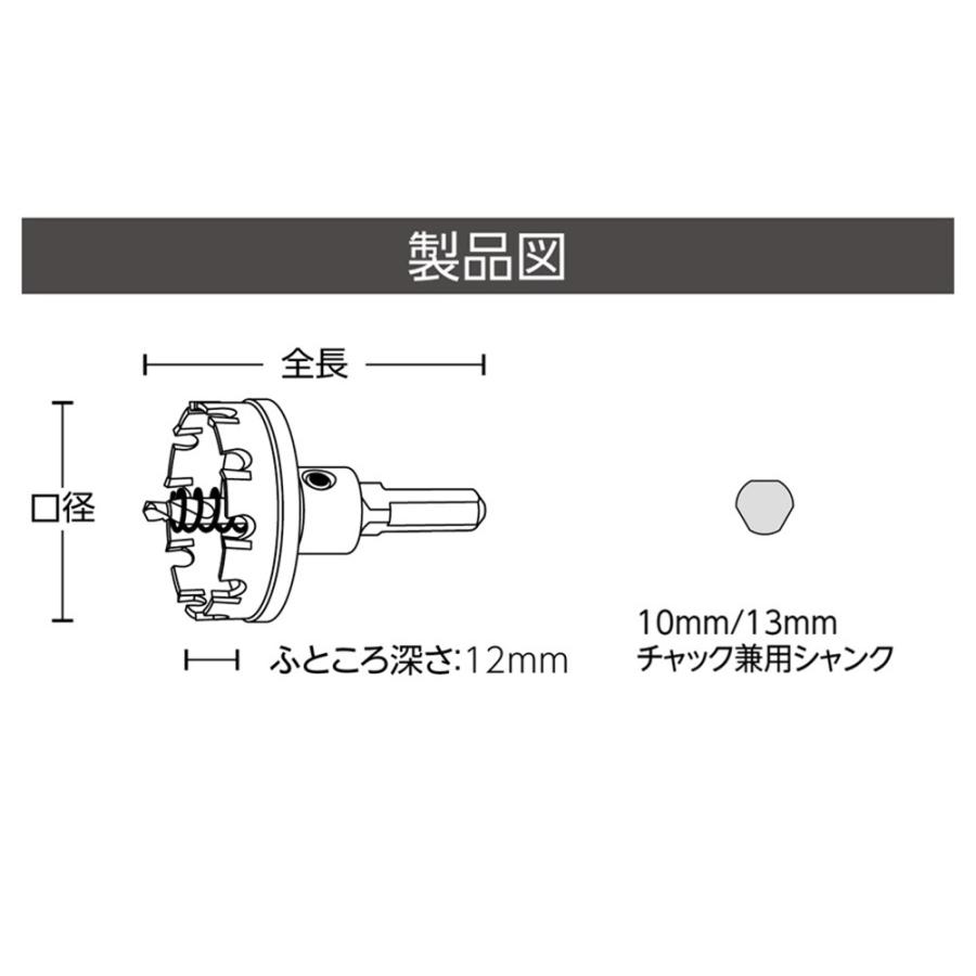 ユニカ(工具) ユニカ 超硬ホールソー メタコア 52mm MCS-52 : プロ