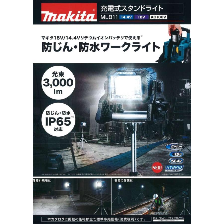 マキタ（makita） 充電式スタンドライト ML811 本体のみ : プロツール