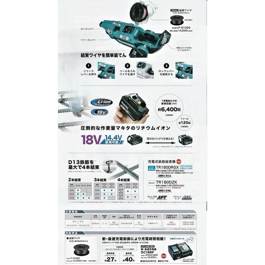 マキタ（makita） 18V充電式鉄筋結束機 TR180DZK (本体＋ケース付