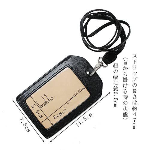 Boshiho IDカードホルダー 本革 IDカードケース 縦/横型 ネームホルダー 背面ポケット付き 社員証・名札ケース・定期入れ・パスケース|togonethanbai|03