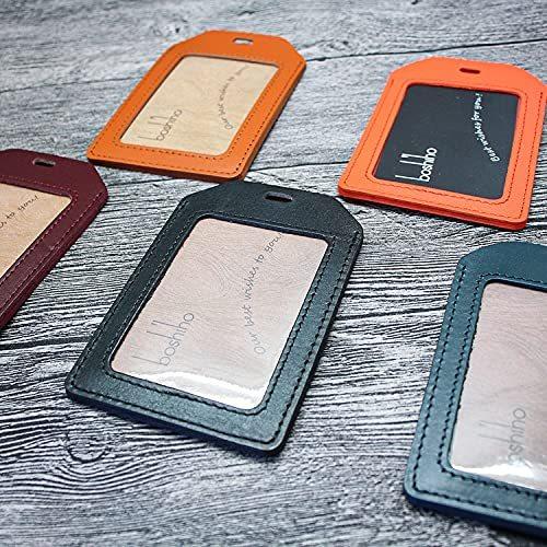 Boshiho IDカードホルダー 本革 IDカードケース 縦/横型 ネームホルダー 背面ポケット付き 社員証・名札ケース・定期入れ・パスケース|togonethanbai|07