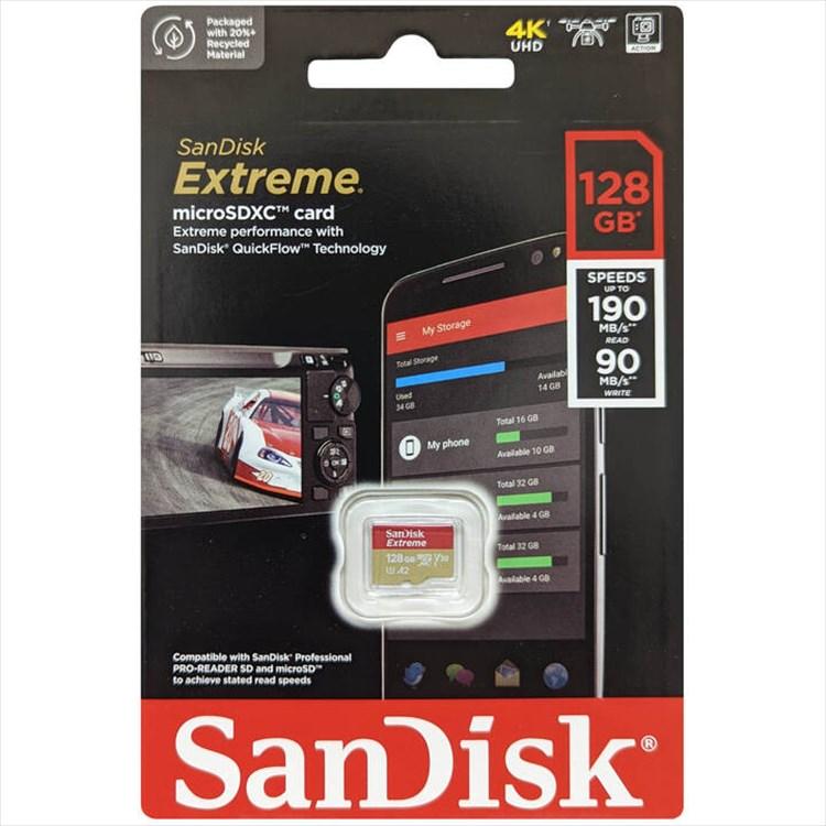 SanDisk Extreme MicroSDXCカード 128GB UHS-I　[読み込み190MB/S　書き込み90MB/S] | SDSQXAA-128G-GN6MN　並行輸入品｜tohasen｜02