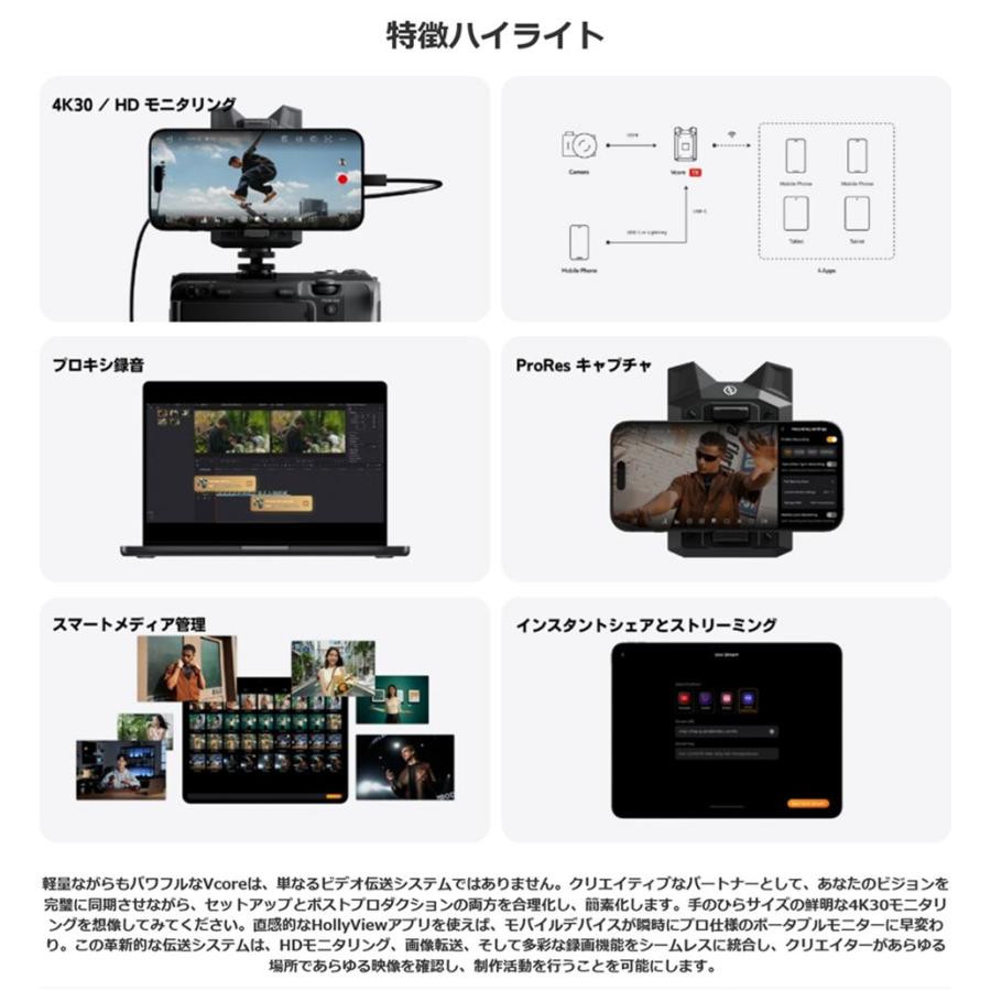 Hollyland Vcore ワイヤレス 映像伝送システム Wireless Video