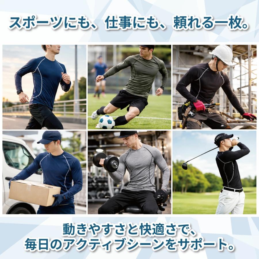 TEAGLES コンプレッション 7分袖 インナー 接触冷感 UVカット 背中