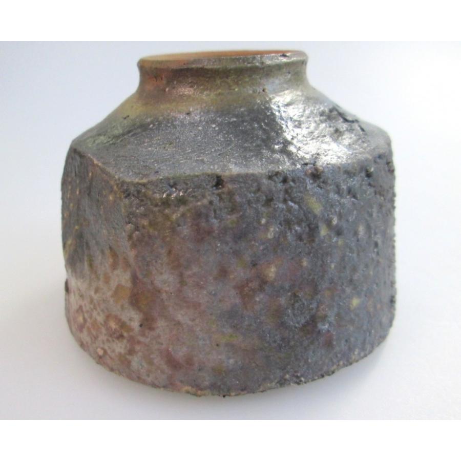 備前焼 井上雅司作 桟切り 木箱入り 変形ぐい飲み ギフト/父の日/敬老