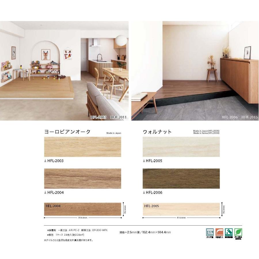 サンゲツ（SANGETSU） 【ケース売】2.5mm厚フロアタイル 4色 152.4