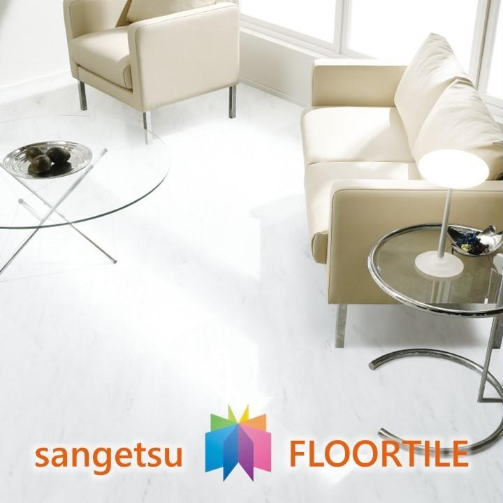 【枚売】2mm厚床材  ホワイトマーブル 304.8×304.8×2.0mm JK2006 サンゲツ フロアタイル 2mm厚 「SANGETSU FLOORTILE 2023-2026」 | サンゲツ