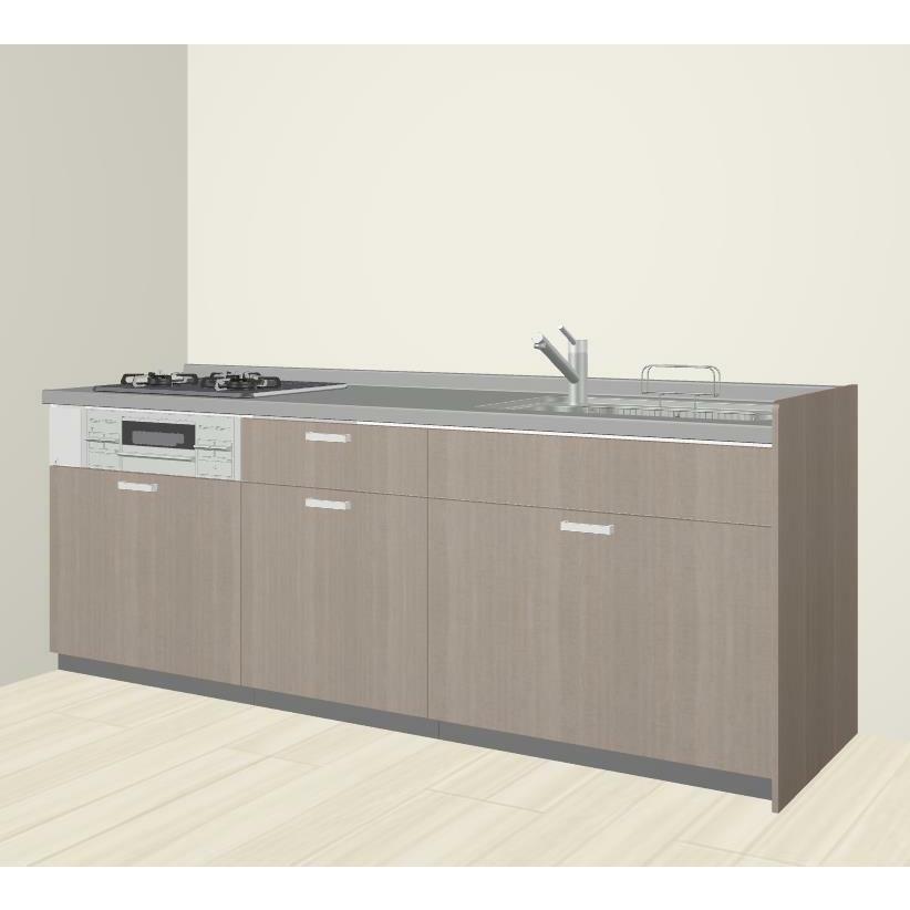シエラ 【ポイント3倍】壁付I型 間口225cm奥行65cm高さ85cm 基本プラン ウォールユニット無 食器洗い乾燥機無 キッチン リクシル ...