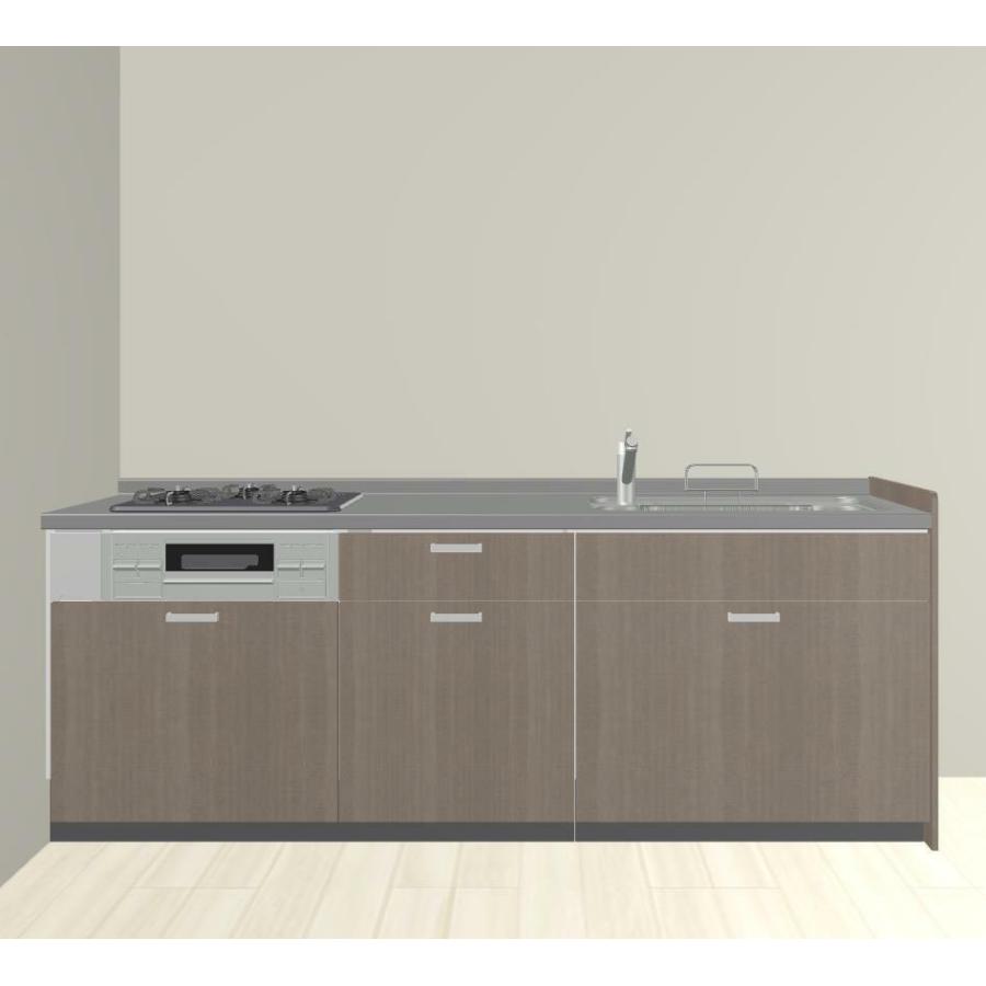 シエラ 【ポイント3倍】壁付I型 間口225cm奥行65cm高さ85cm 基本プラン ウォールユニット無 食器洗い乾燥機無 キッチン リクシル ...